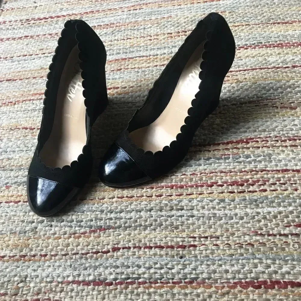 Butter Pia Suede Patent Wedge Pump
